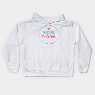 Playdate Material, Arrow, Stars - Blue Pink Kids Hoodie